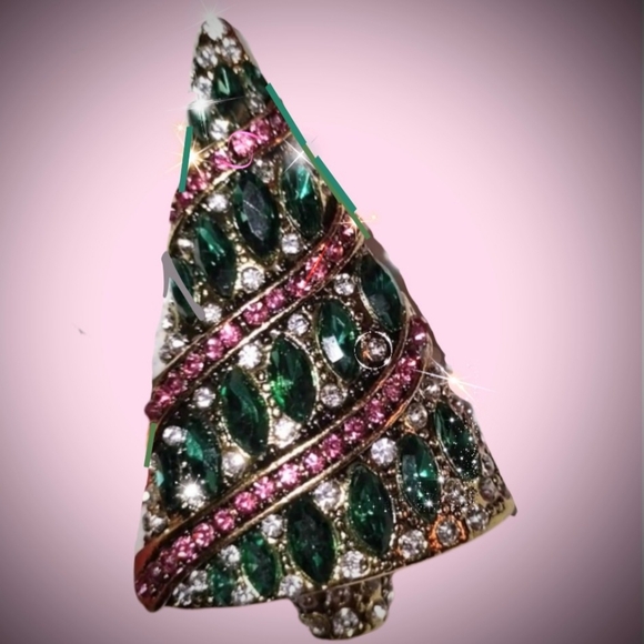 Jeweled Christmas Tree Brooch - Picture 13 of 13